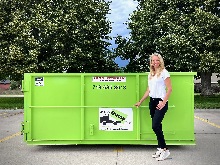 Dumpster Dimensions: 10' long, 7' wide, 4' high